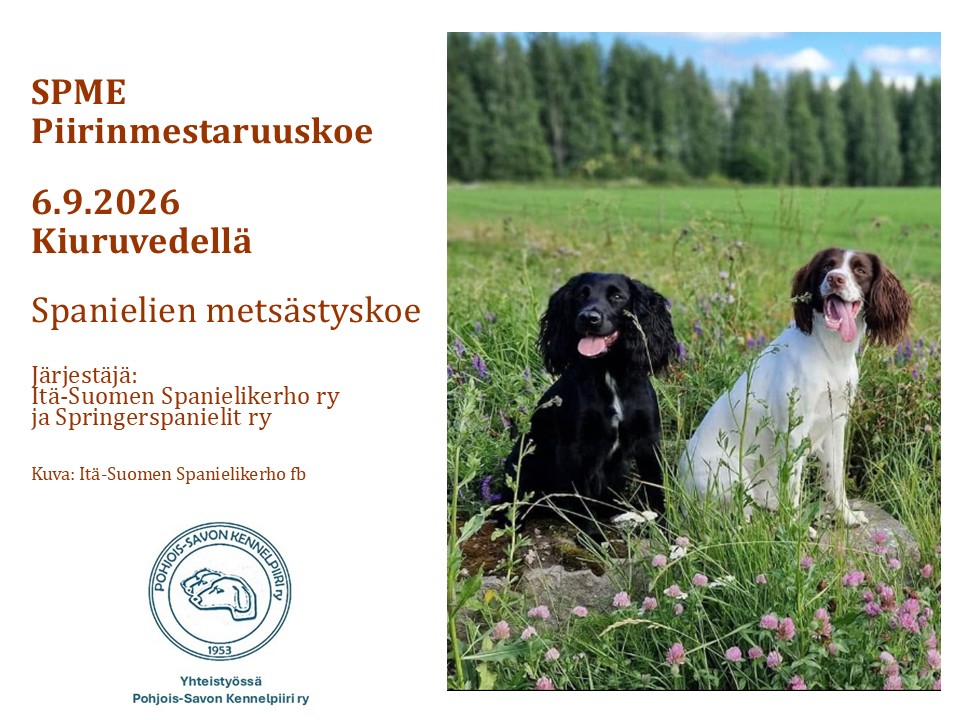 SPME spanielien metsästyskokeen PM koe